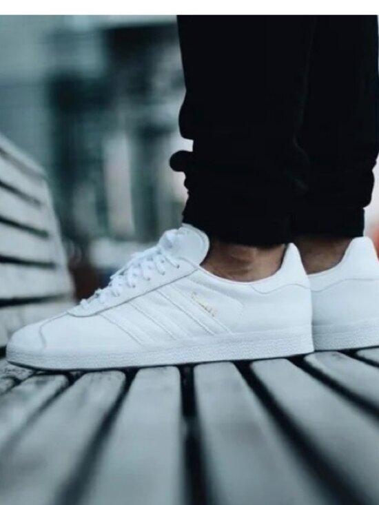 adidas Gazelle White Leather Sneakers Men’s 13 Classic Retro Terrace Shoes main image 5